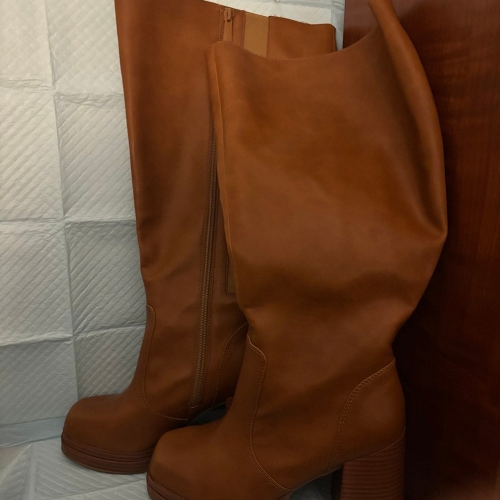 Torrid Camel Knee-High Platform Boots